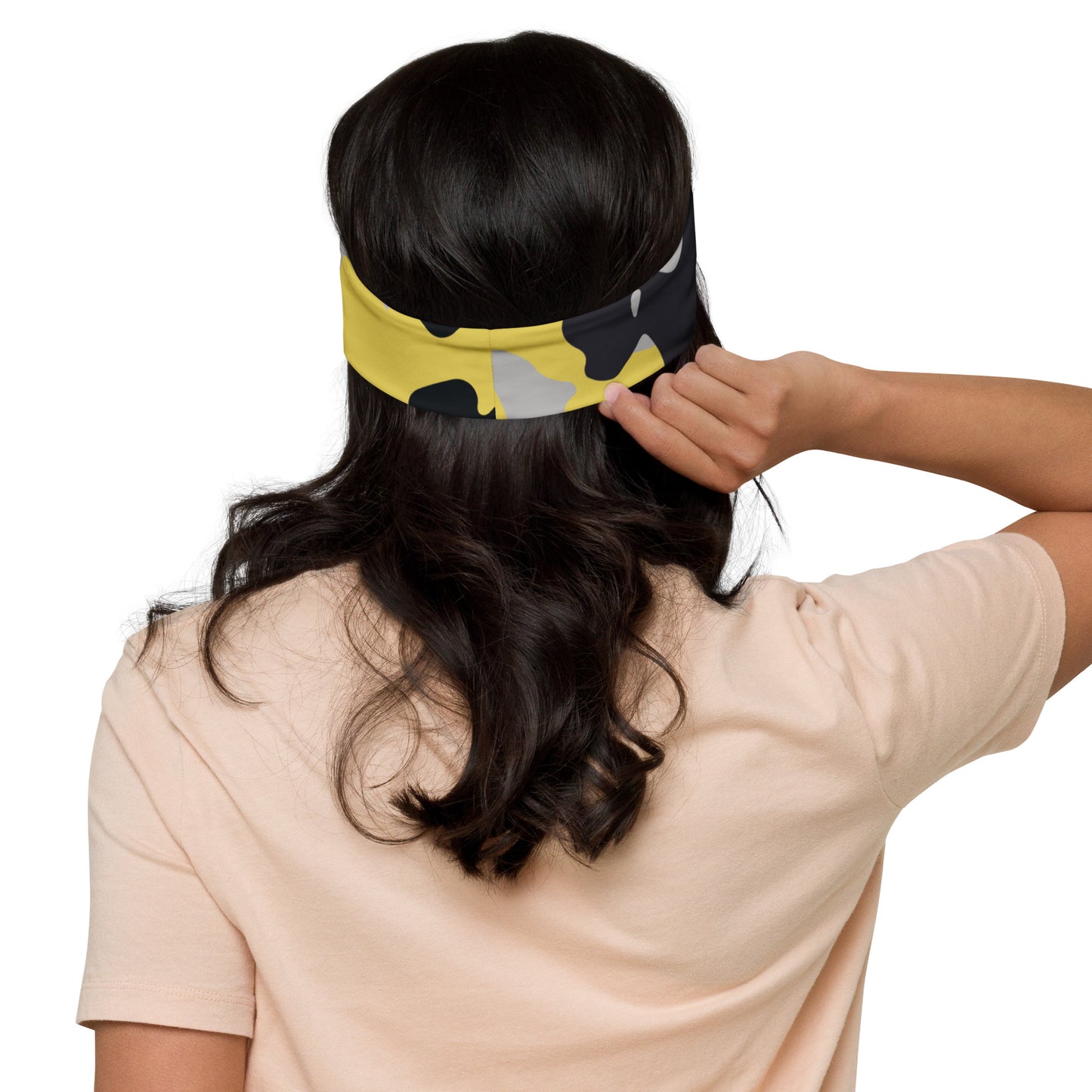 Camo Headband | Yellow, Black & Silver Camouflage