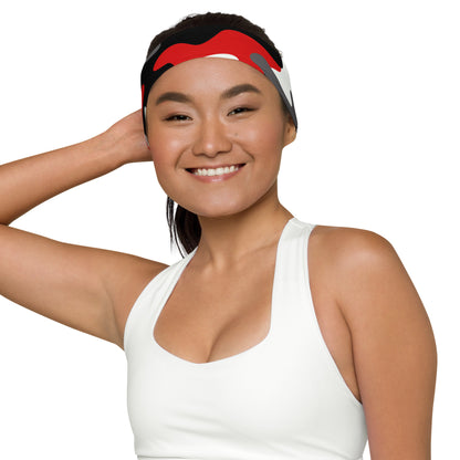 Camo Headband | Red, Black & White Camouflage