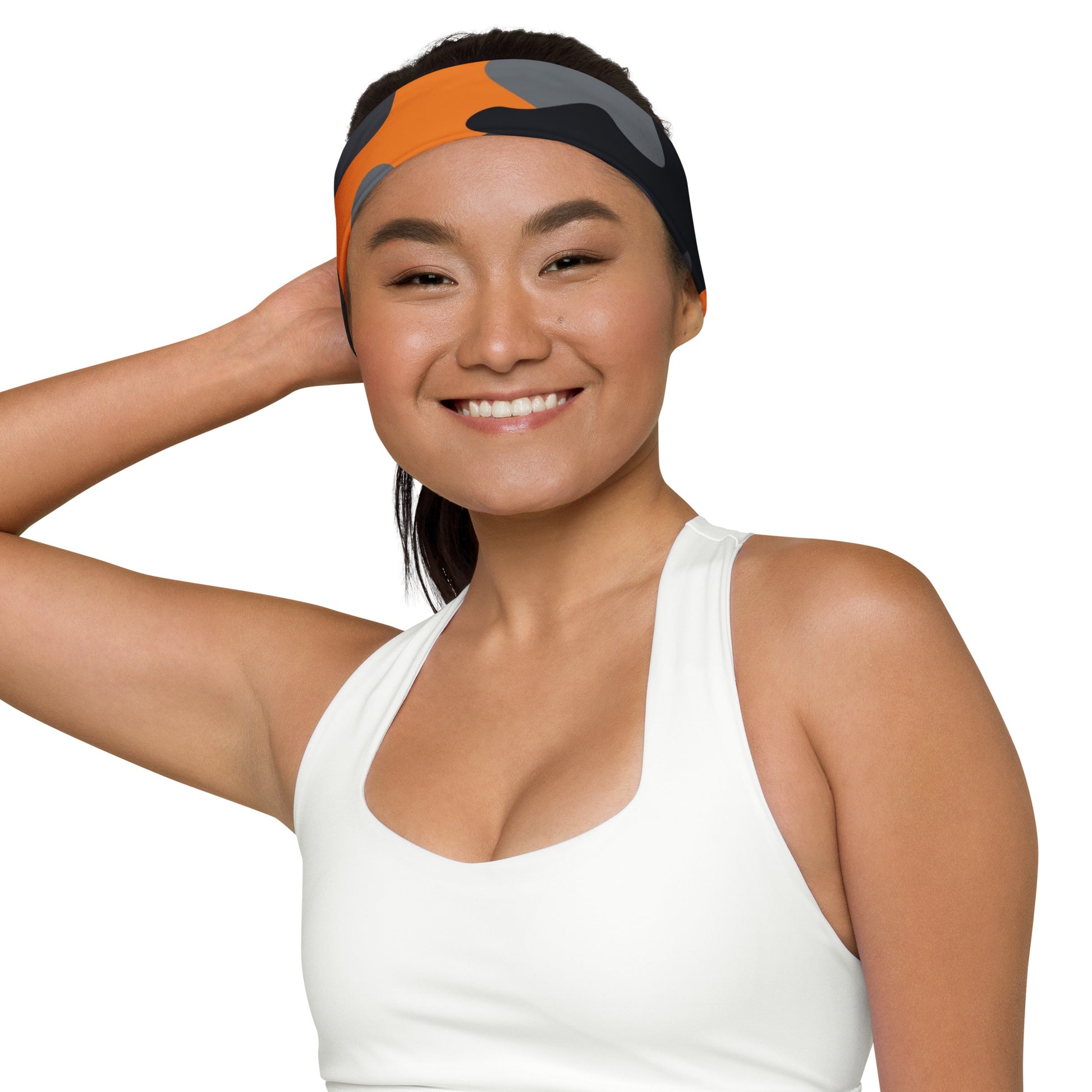 Camo Headband | Orange, Gray & Black Camouflage