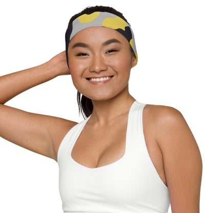 Camo Headband | Yellow, Black & Silver Camouflage