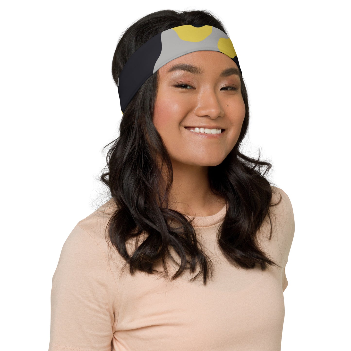 Camo Headband | Yellow, Black & Silver Camouflage