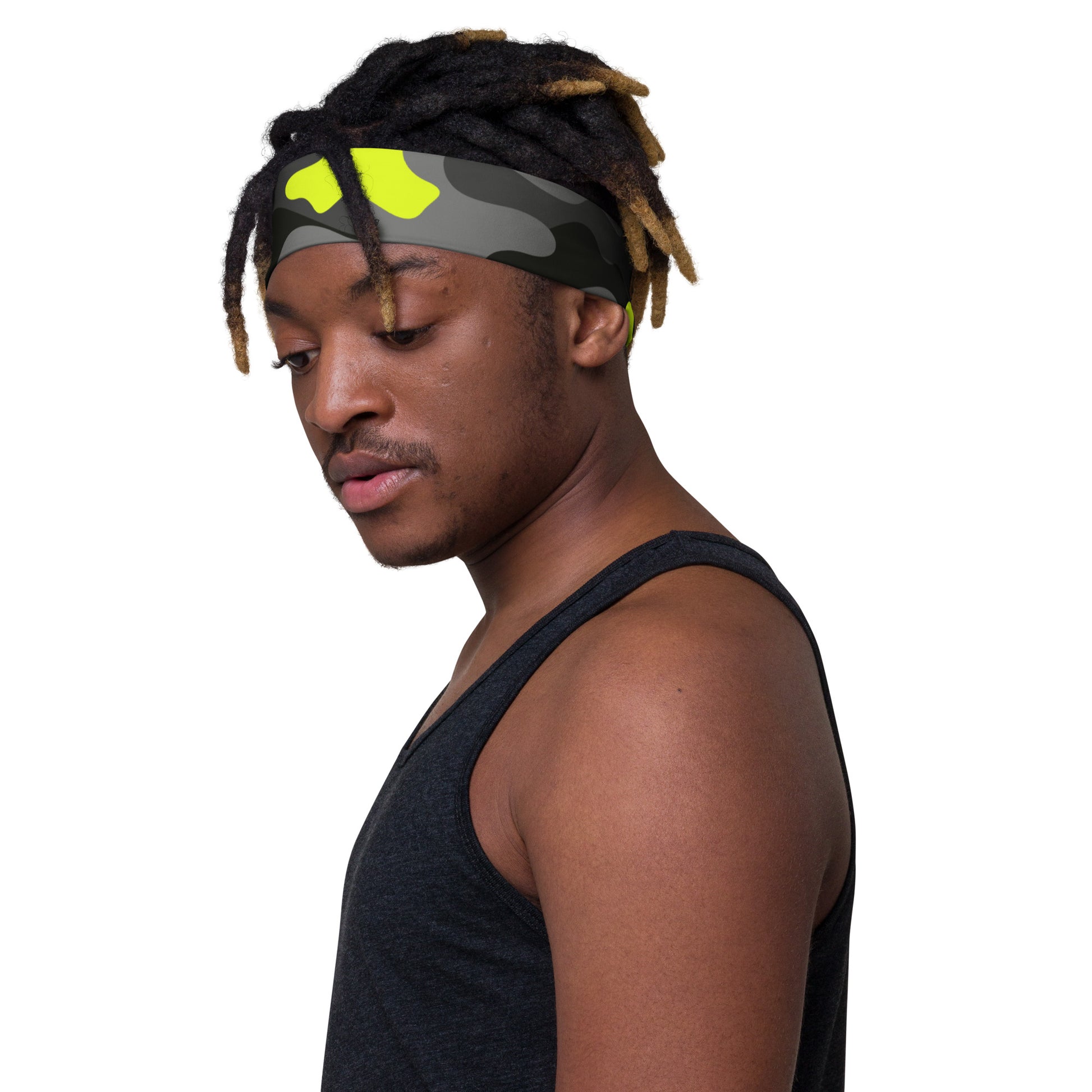 Camo Headband | Black, Gray & Yellow Camouflage