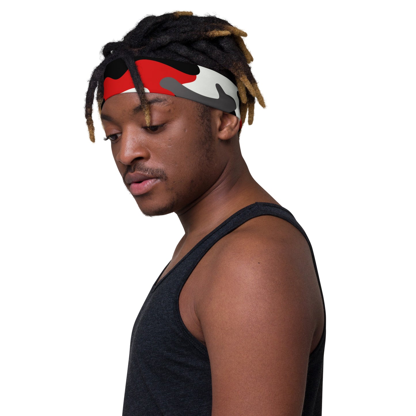 Camo Headband | Red, Black & White Camouflage