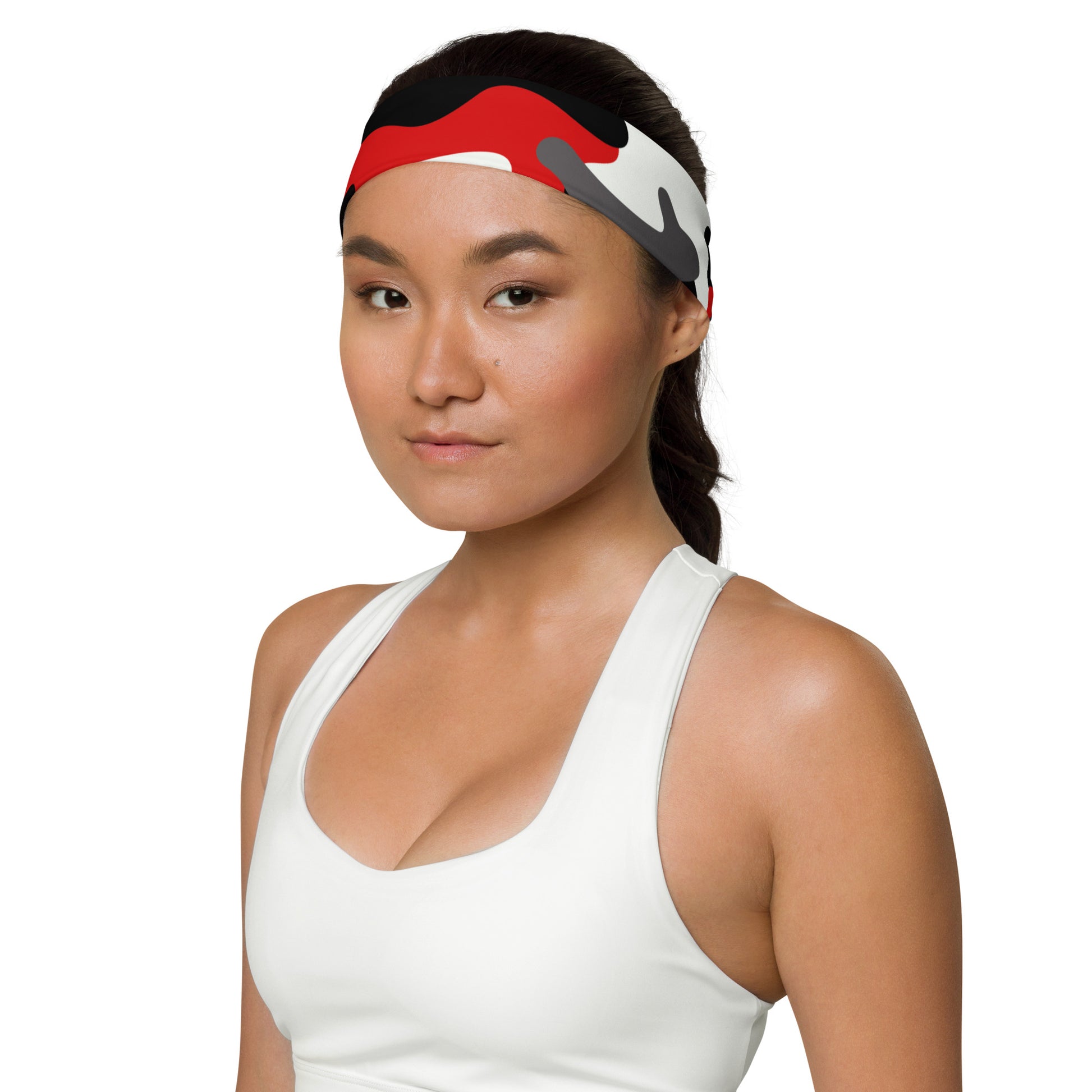 Camo Headband | Red, Black & White Camouflage