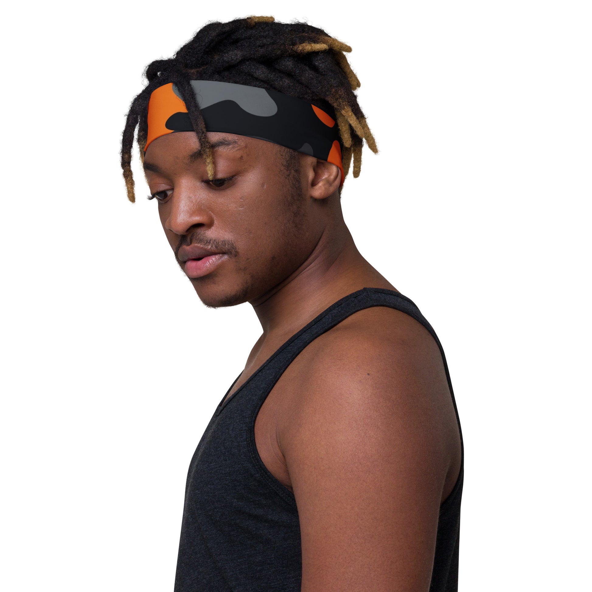 Camo Headband | Orange, Gray & Black Camouflage