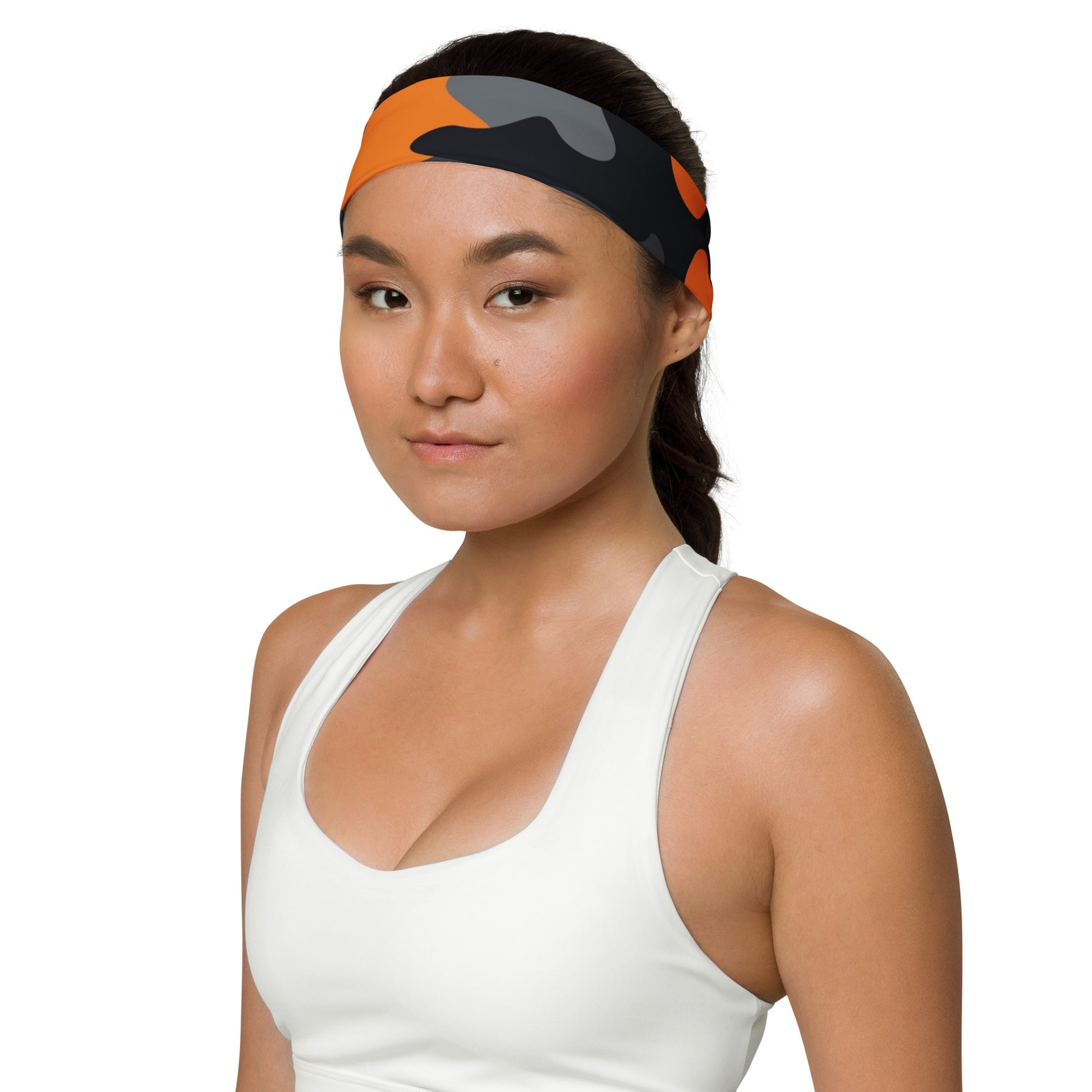 Camo Headband | Orange, Gray & Black Camouflage