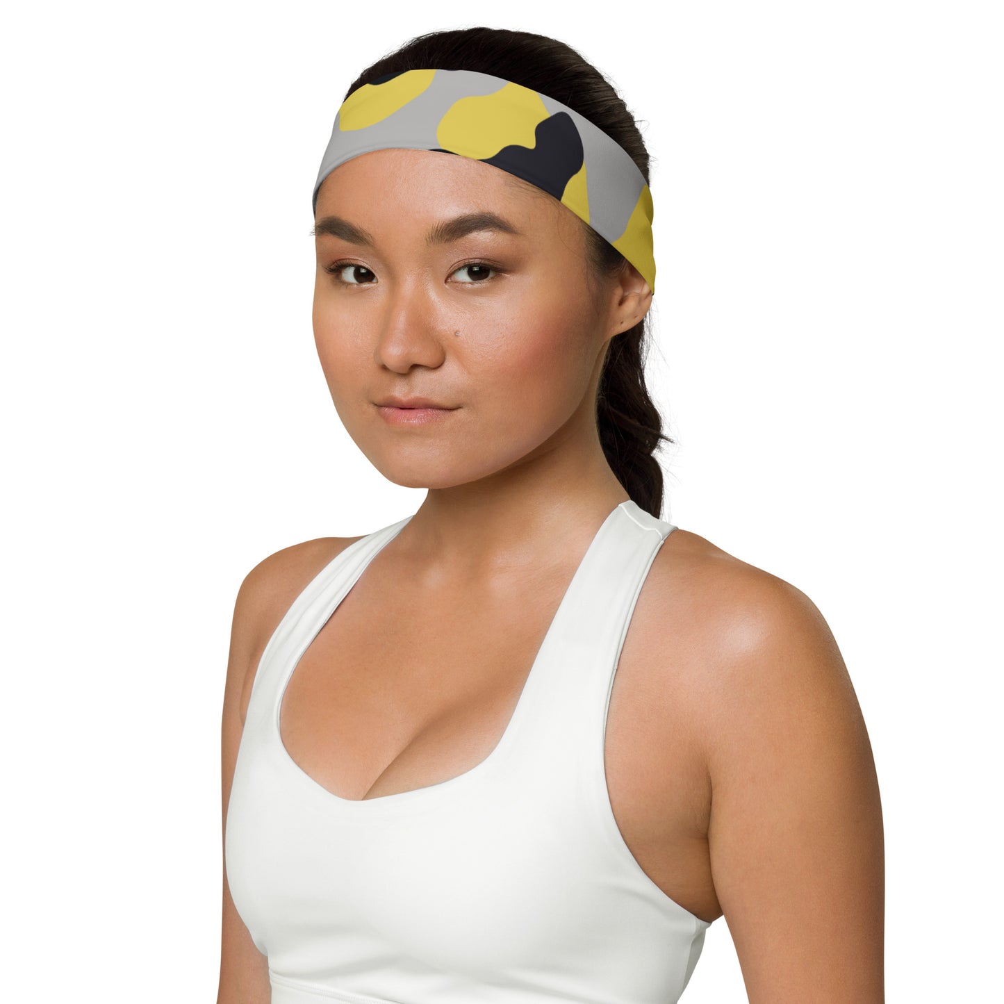 Camo Headband | Yellow, Black & Silver Camouflage