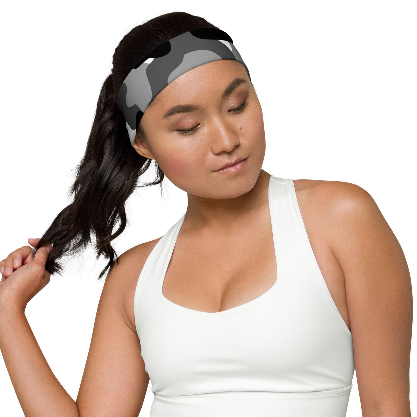 Camo Headband | Black, White & Gray Camouflage