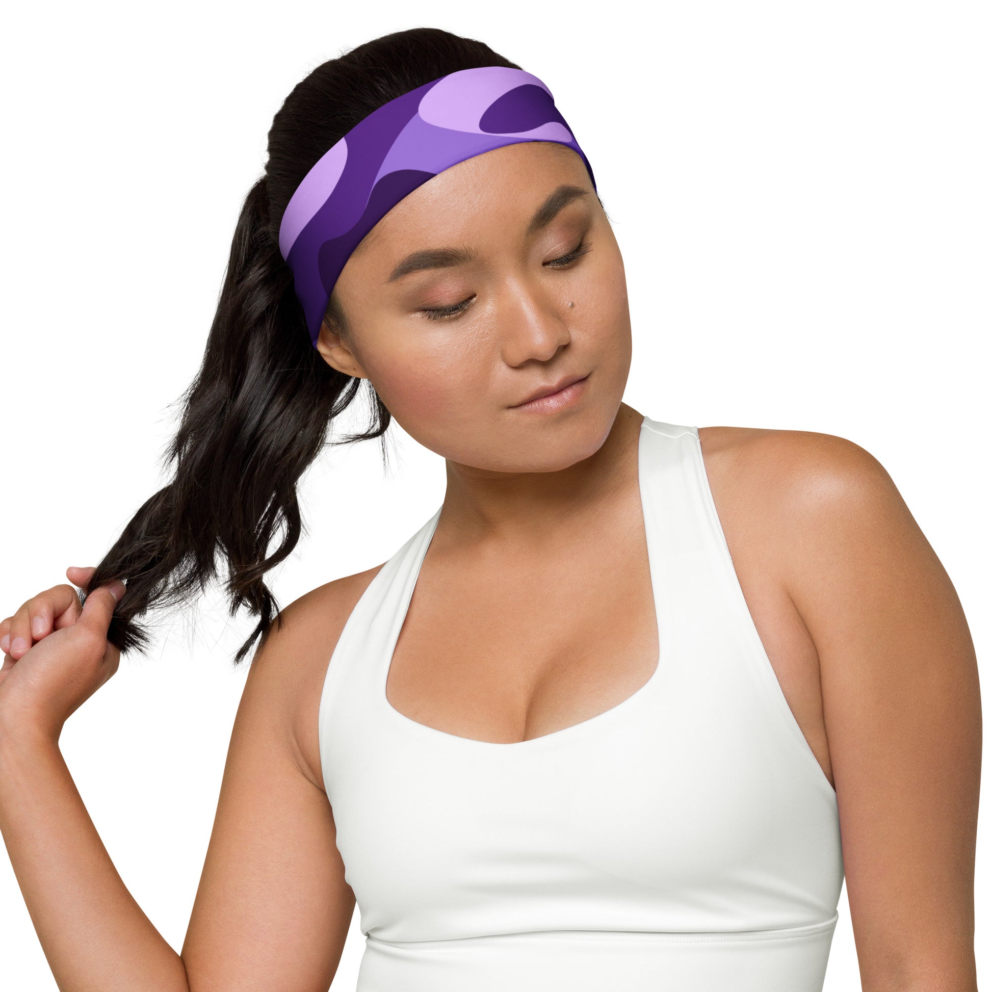 Camo Headband | Purple, Blue & Mauve Camouflage