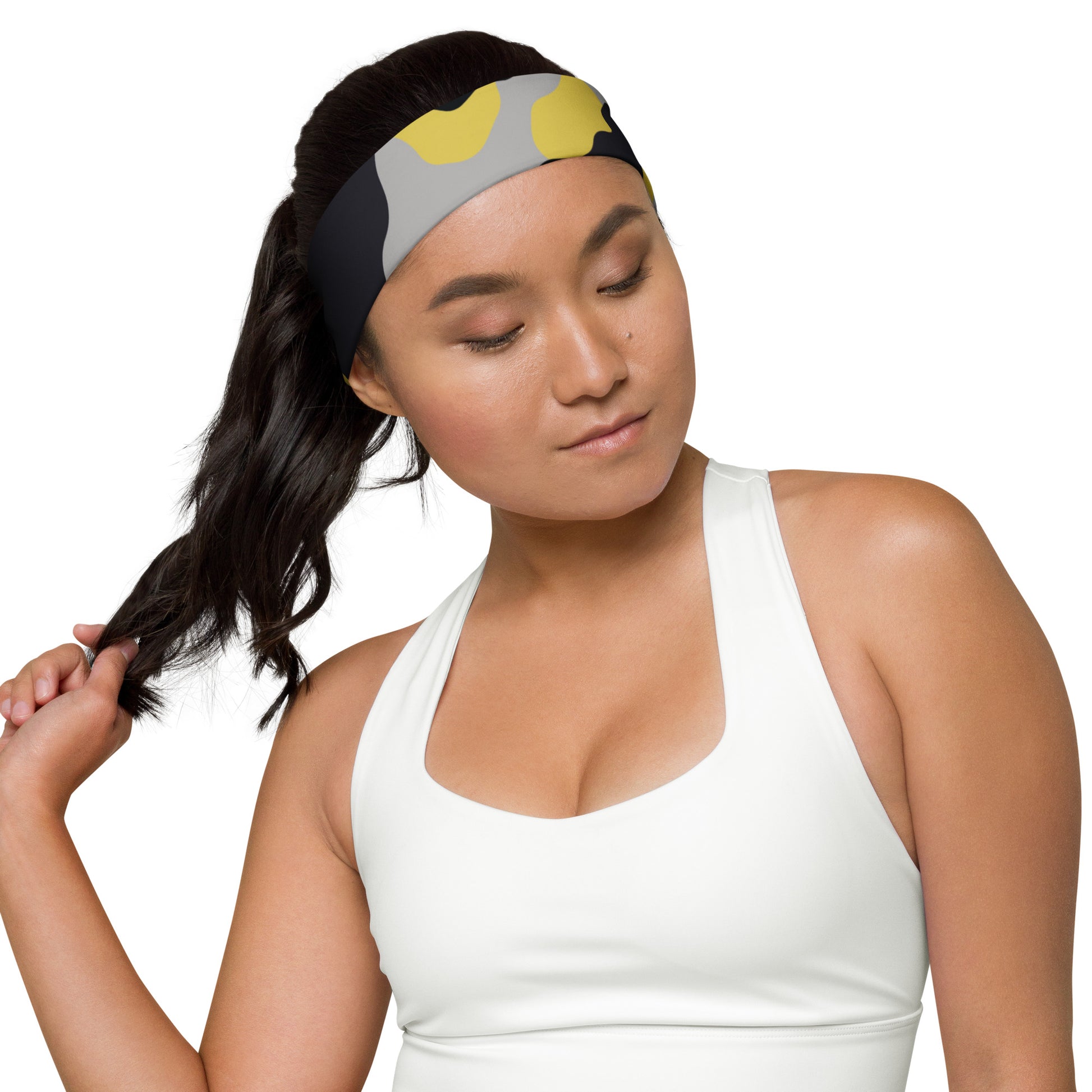 Camo Headband | Yellow, Black & Silver Camouflage