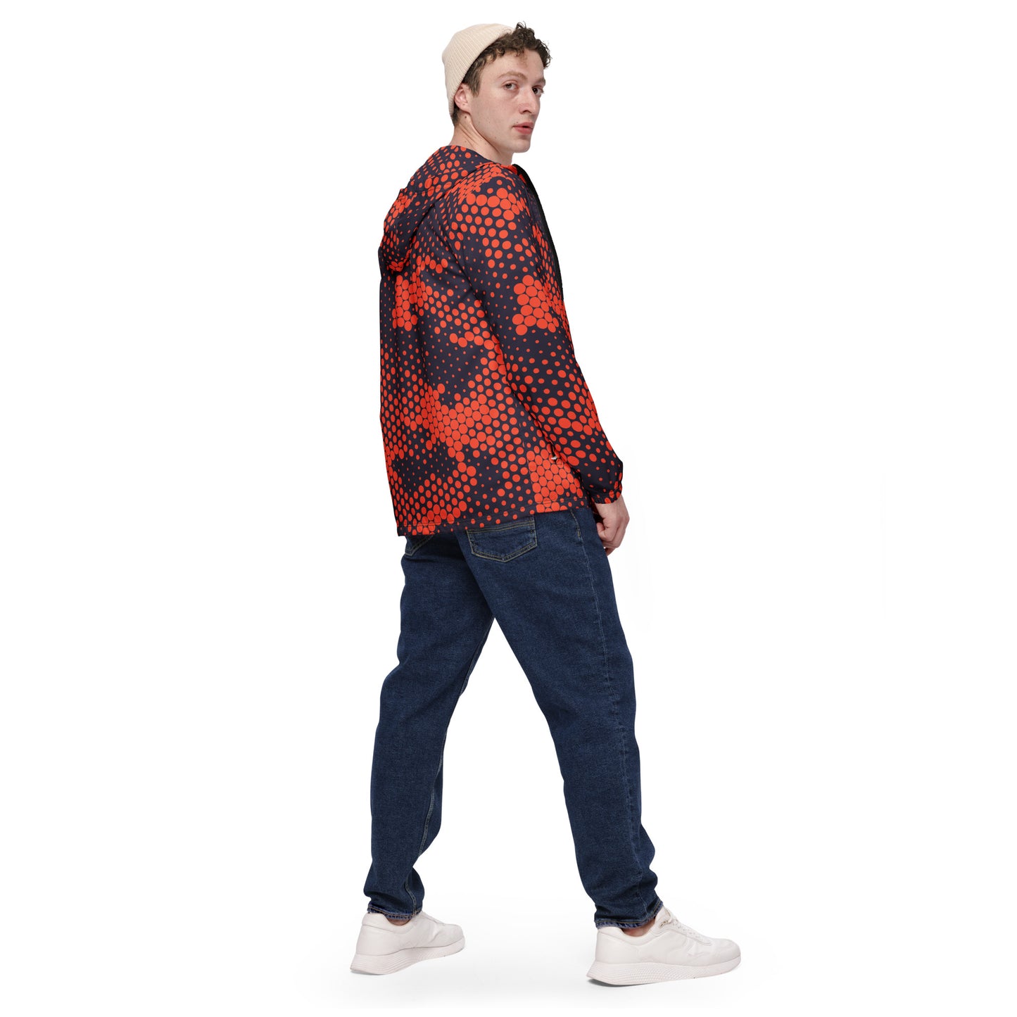 Camo Windbreaker For Men | Orange & Blue Digital