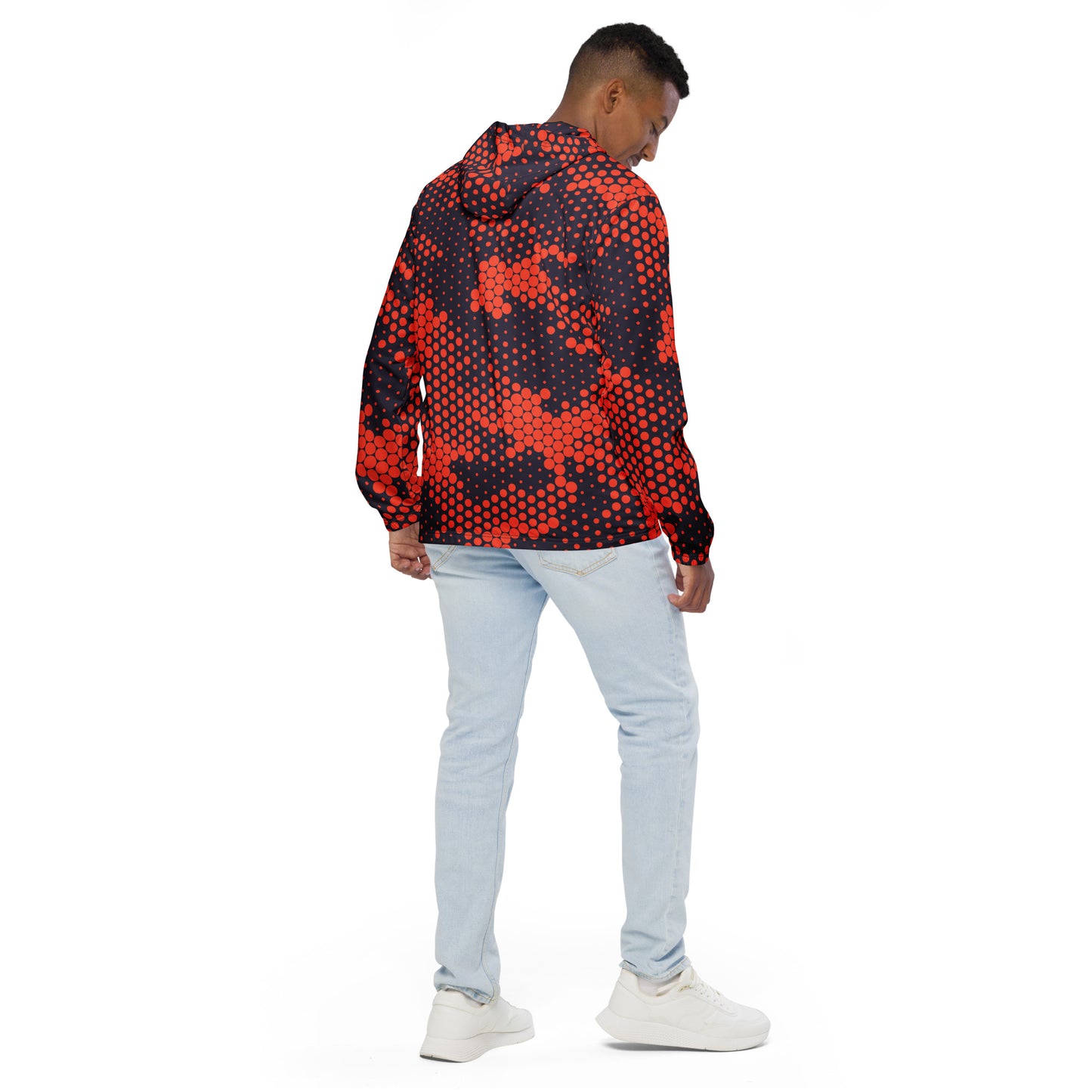 Camo Windbreaker For Men | Orange & Blue Digital