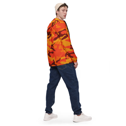 Camo Windbreaker For Men | Orange & Red