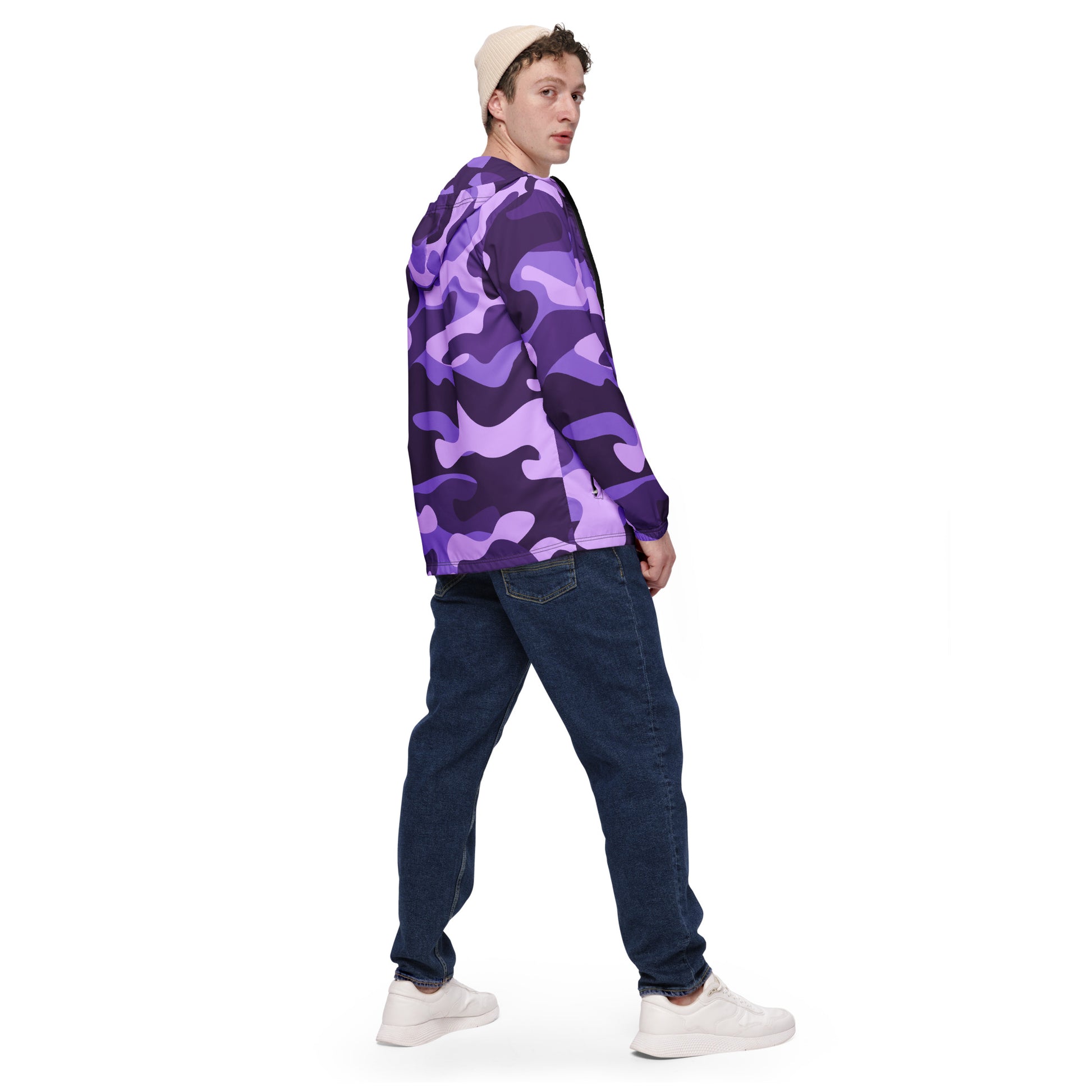 Camo Windbreaker For Men | Purple, Blue & Mauve