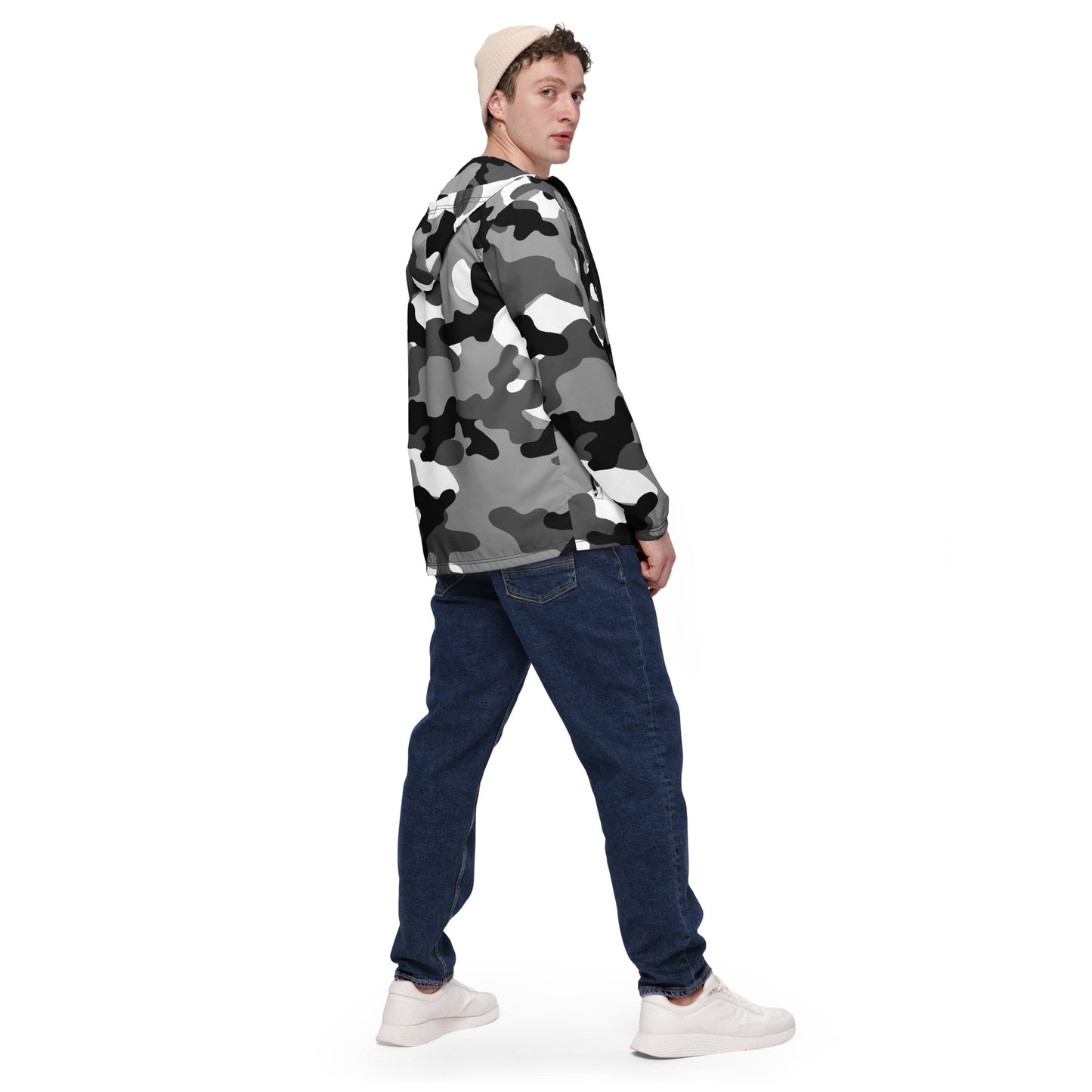 Camo Windbreaker For Men | Black, White & Gray