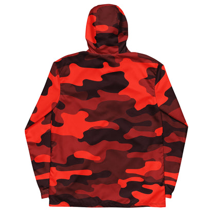 Camo Windbreaker For Men | Scarlet Red & Black