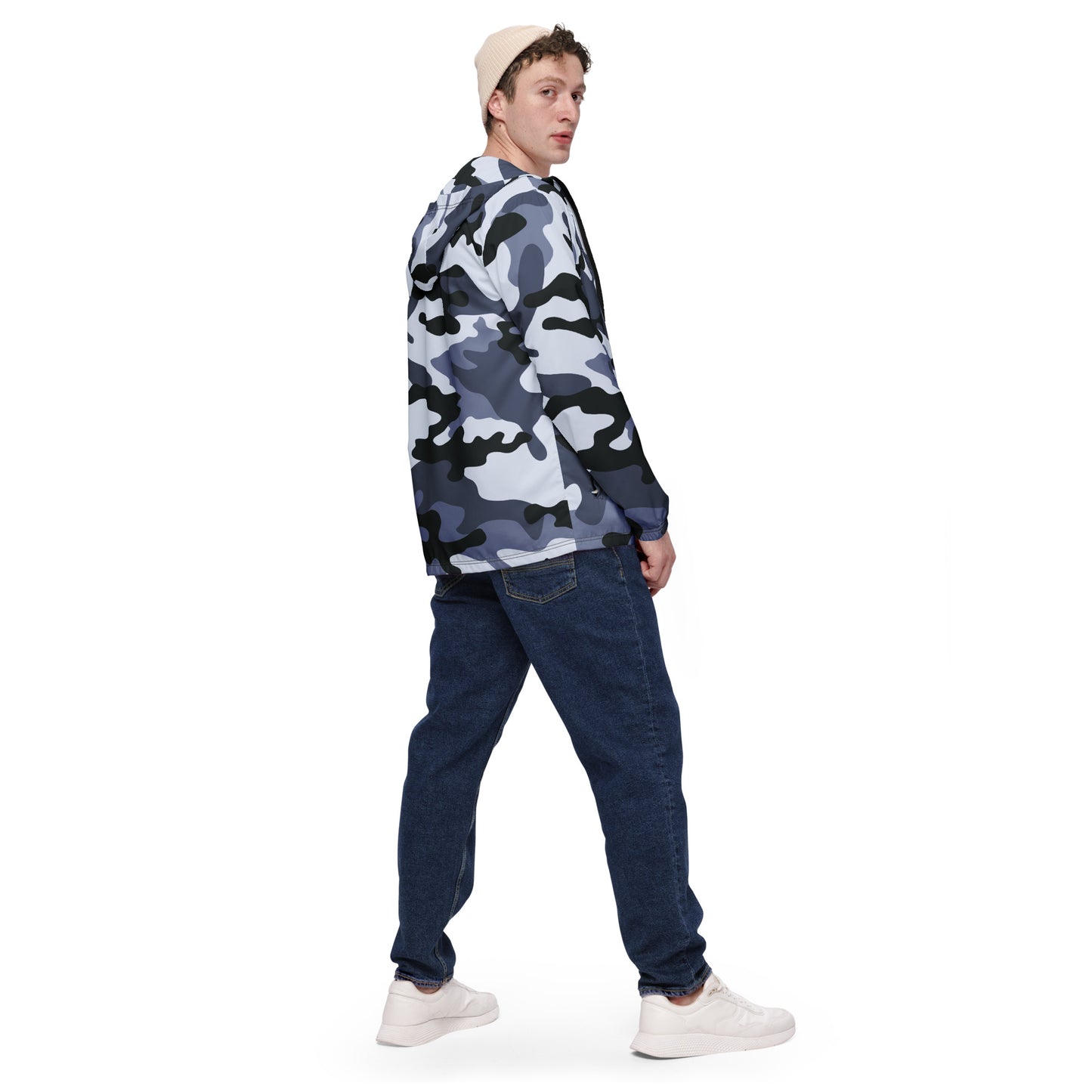 Camo Windbreaker For Men | Light Blue