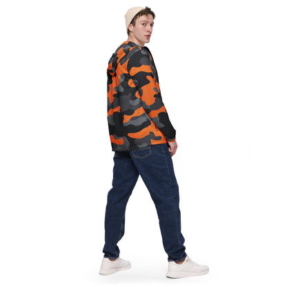 Camo Windbreaker For Men | Orange, Gray & Black