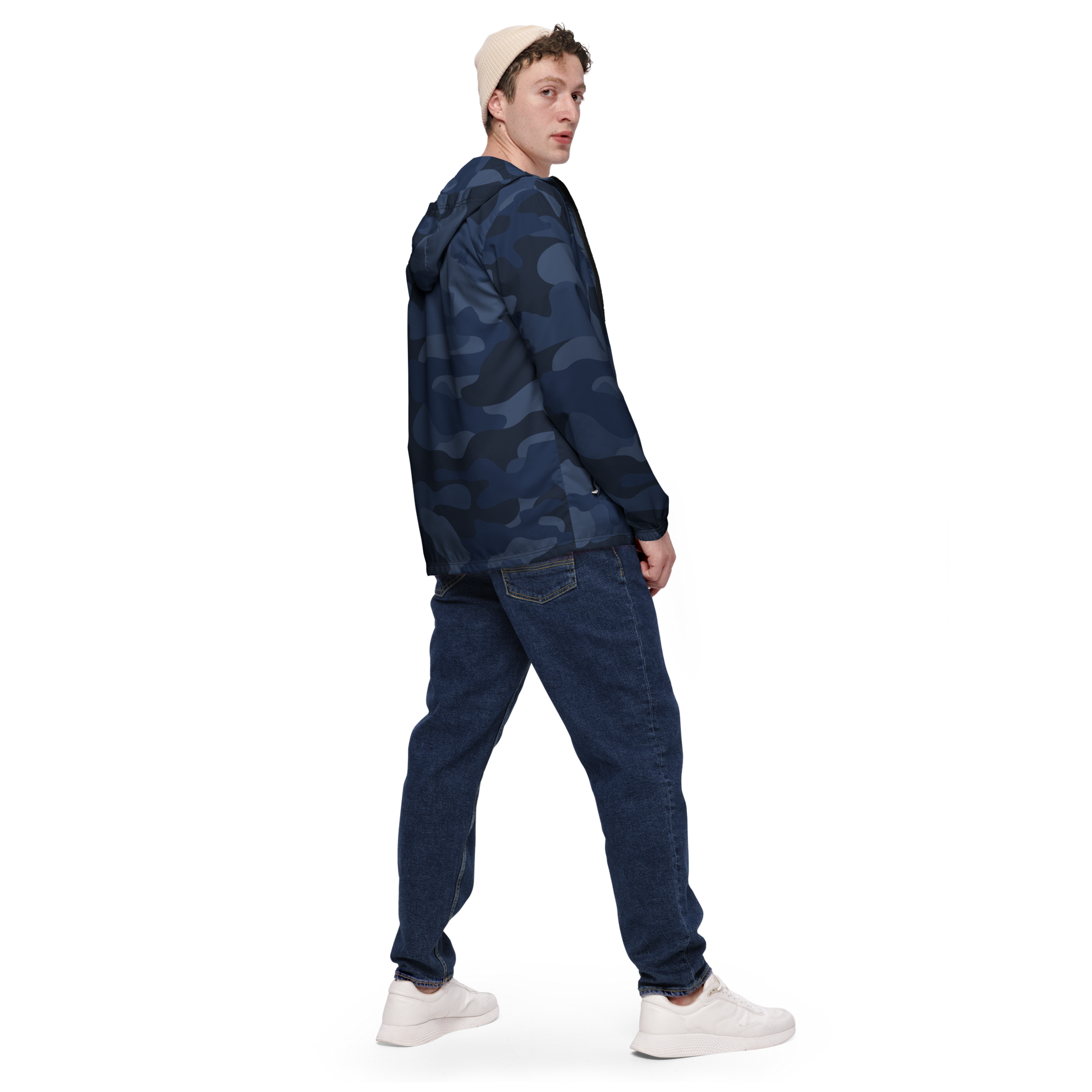 Camo Windbreaker For Men | Deep Blue