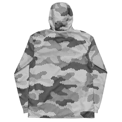 Camo Windbreaker For Men | Black & White Digital Dotted