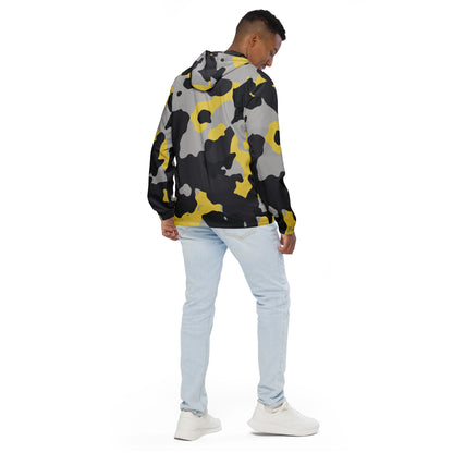 Camo Windbreaker For Men | Yellow, Black & Silver