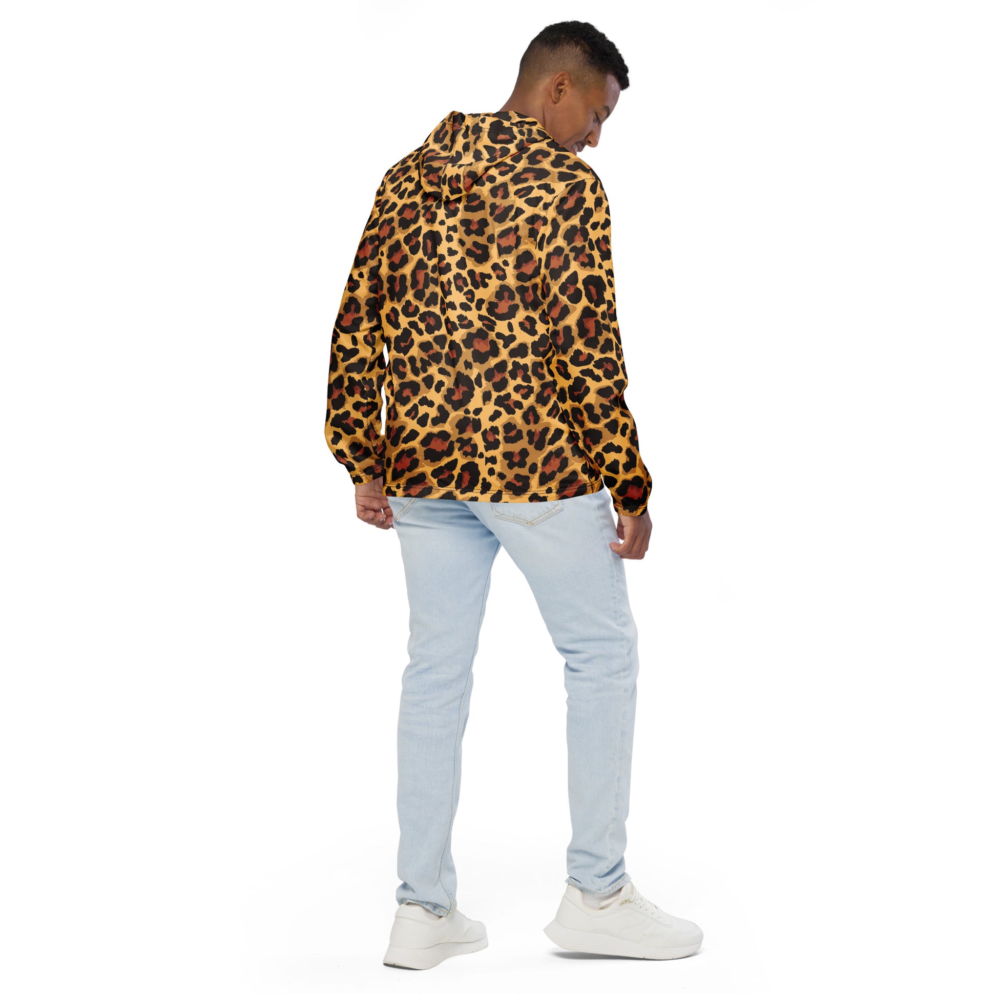 Windbreaker For Men | Classic Brown & Black Leopard Pattern