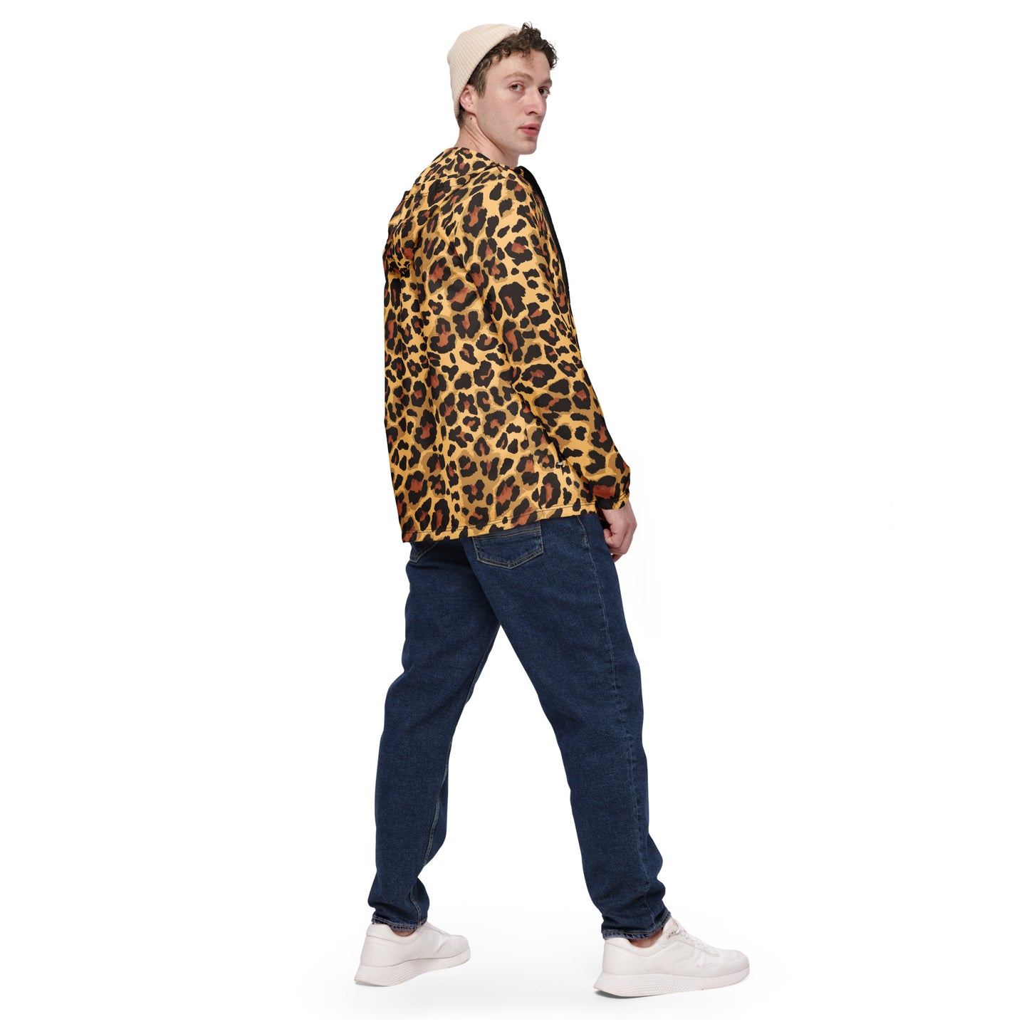 Windbreaker For Men | Classic Brown & Black Leopard Pattern