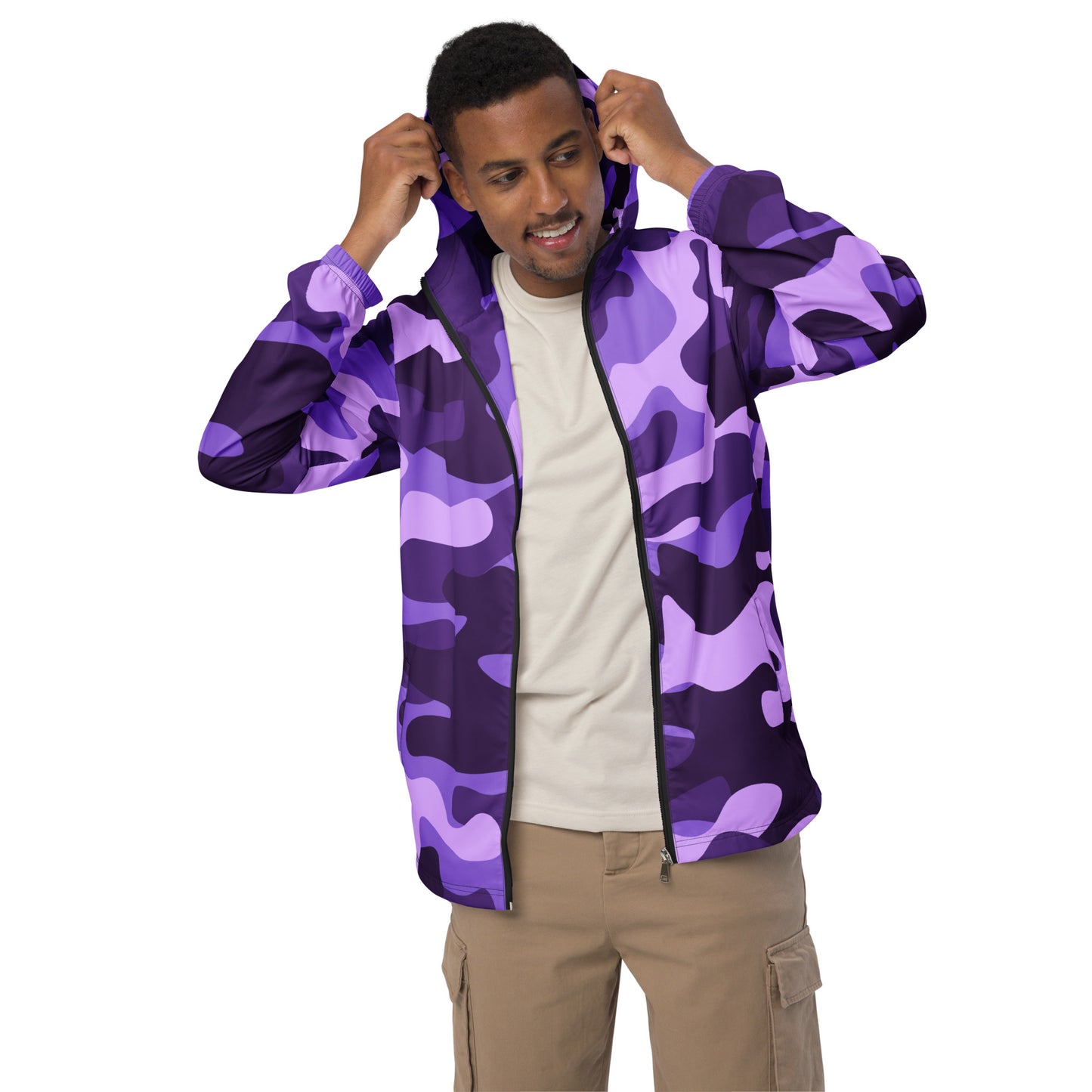 Camo Windbreaker For Men | Purple, Blue & Mauve