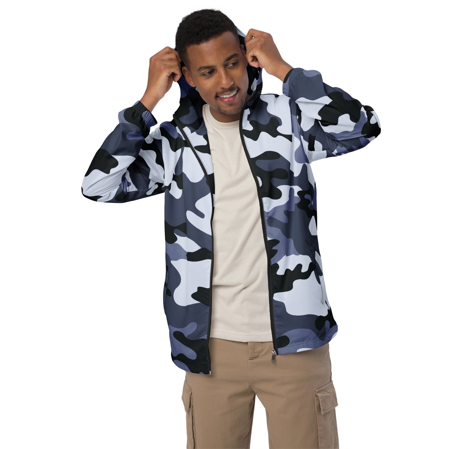 Camo Windbreaker For Men | Light Blue