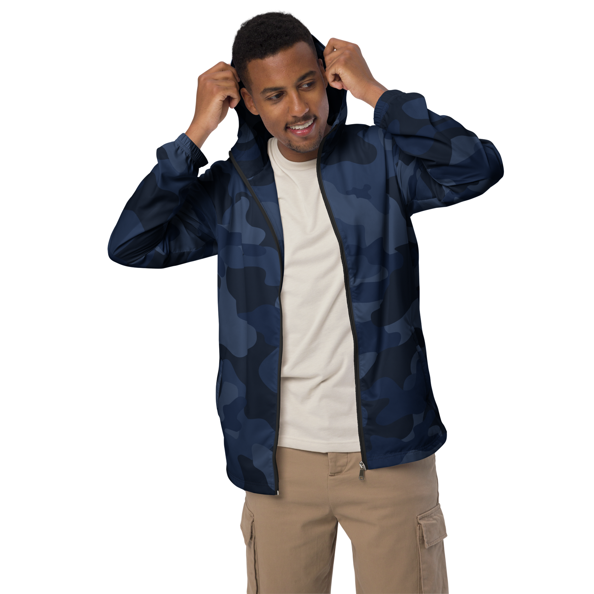 Camo Windbreaker For Men | Deep Blue