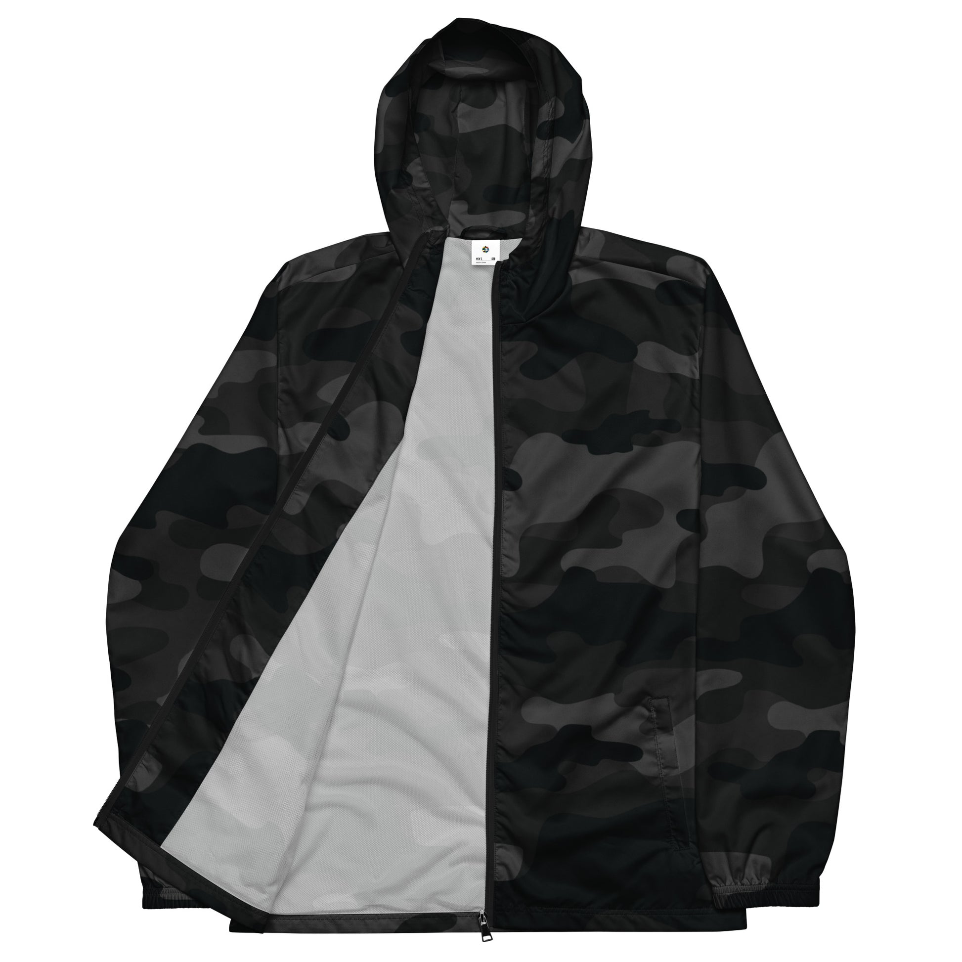 Camo Windbreaker For Men | Black