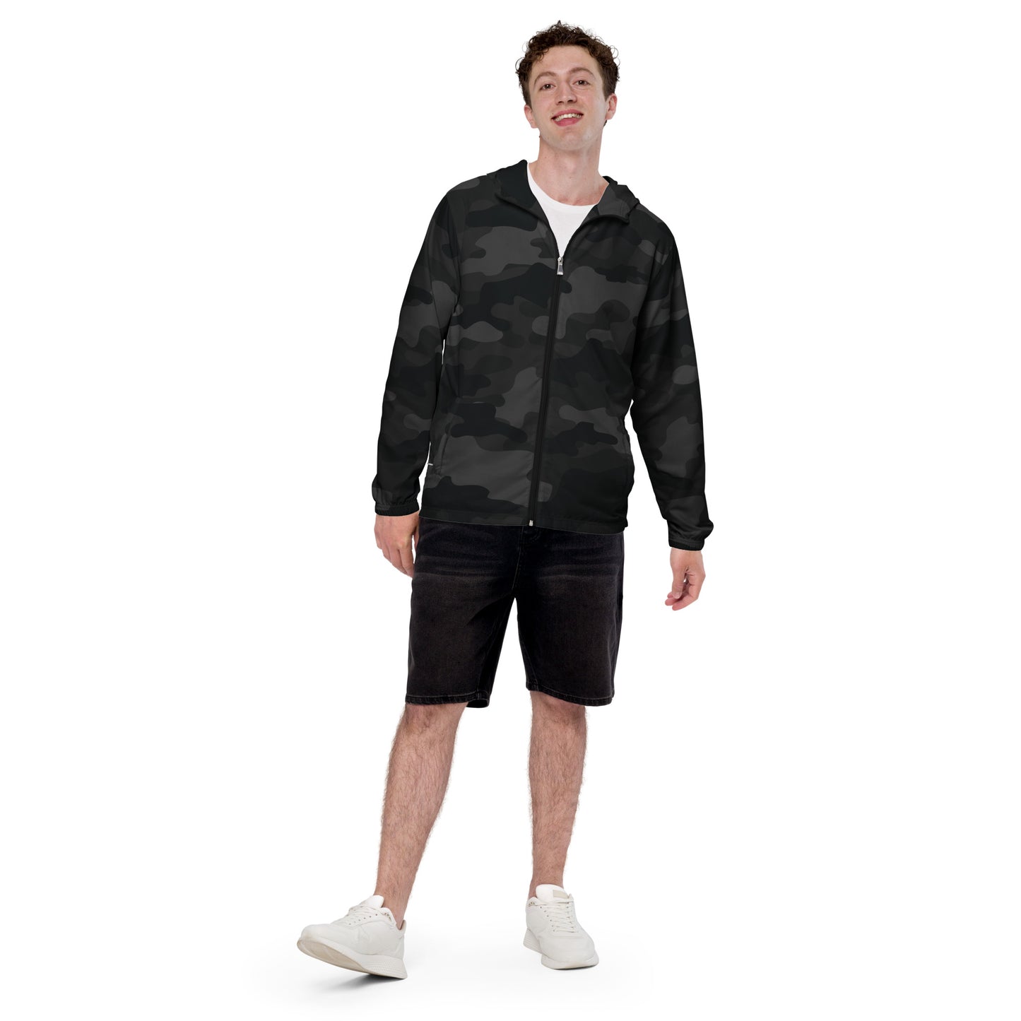 Camo Windbreaker For Men | Black