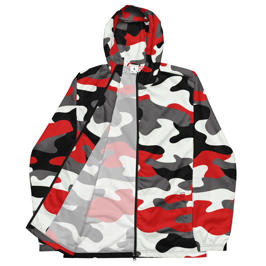 Camo Windbreaker For Men | Red, Black & White