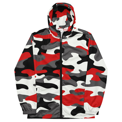 Camo Windbreaker For Men | Red, Black & White