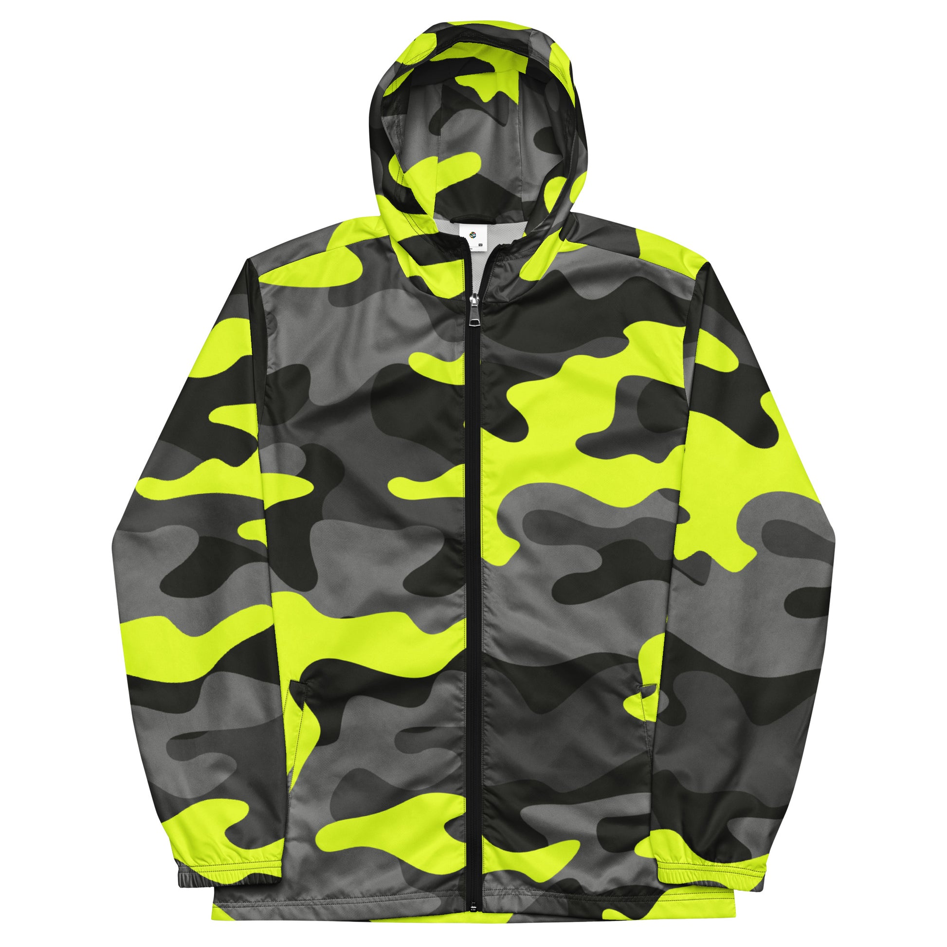 Camo Windbreaker For Men | Black, Gray & Yellow