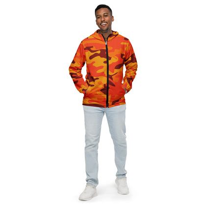 Camo Windbreaker For Men | Orange & Red