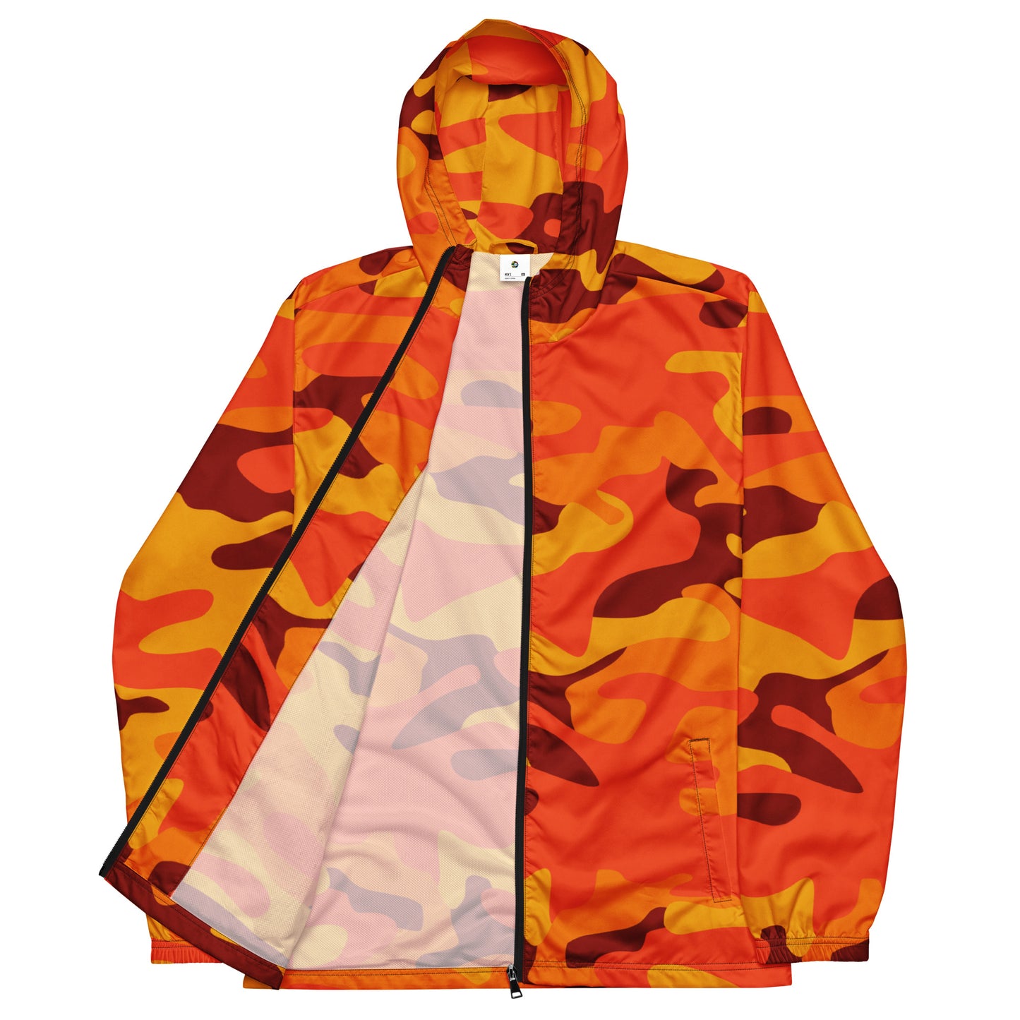 Camo Windbreaker For Men | Orange & Red