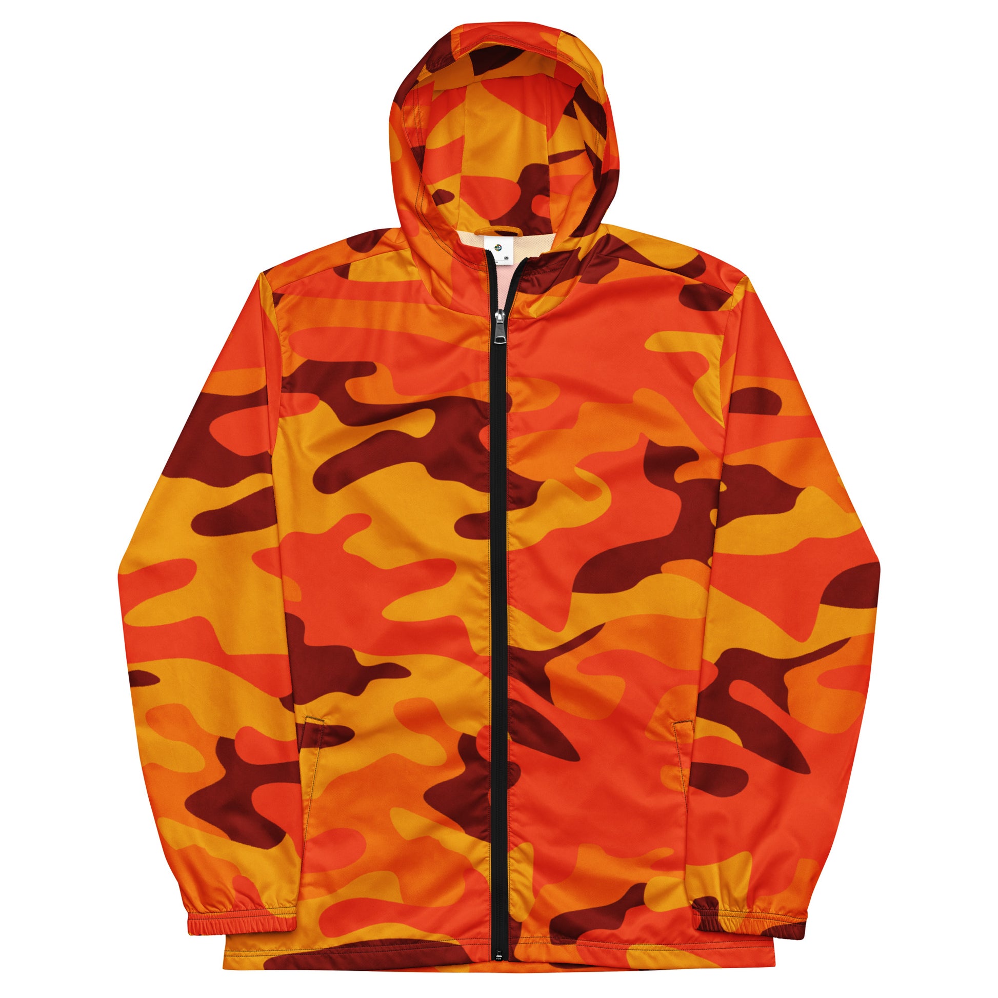 Camo Windbreaker For Men | Orange & Red