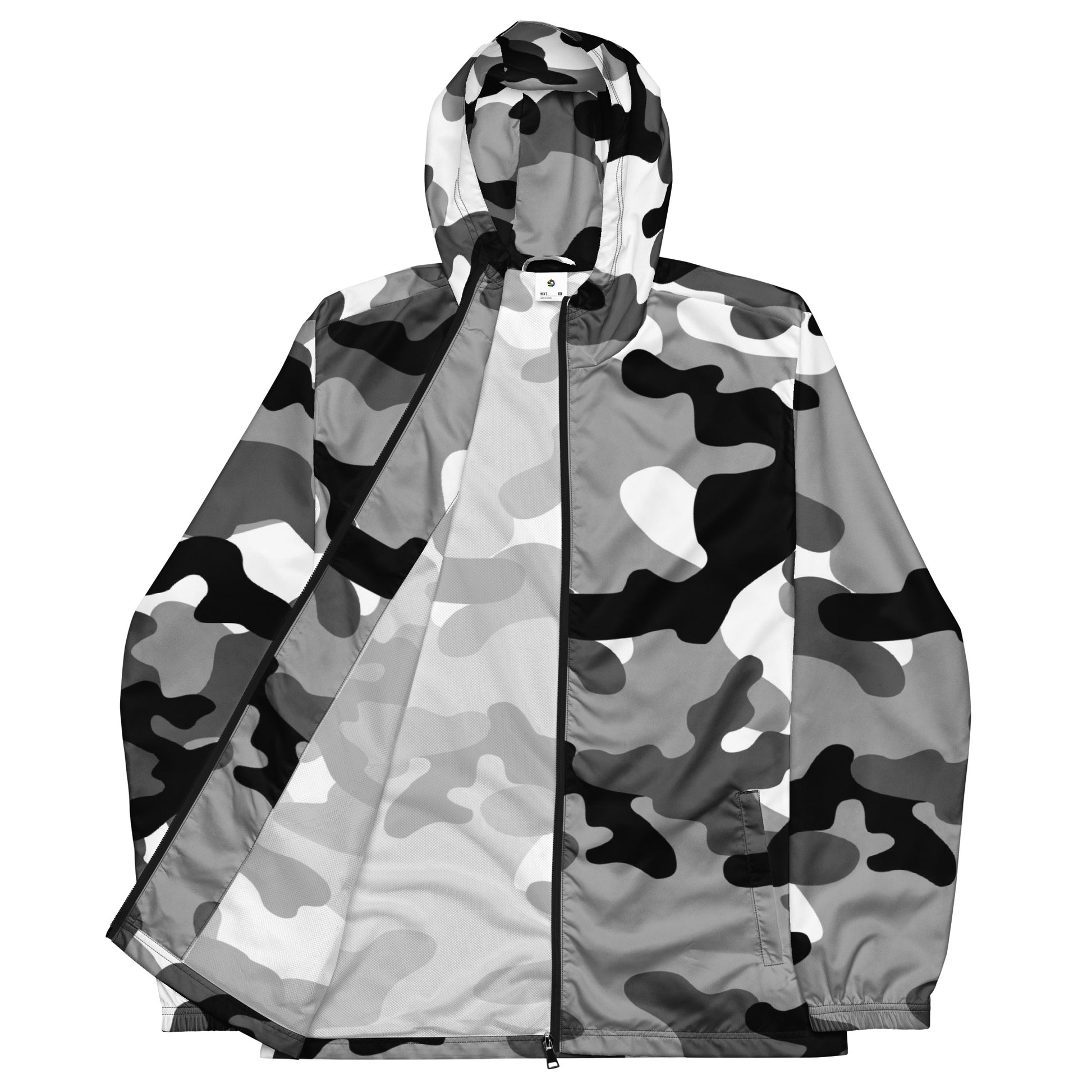 Camo Windbreaker For Men | Black, White & Gray