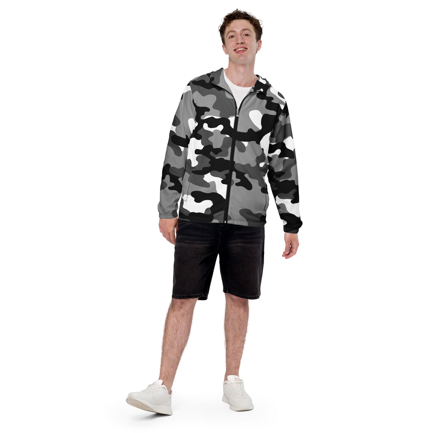 Camo Windbreaker For Men | Black, White & Gray