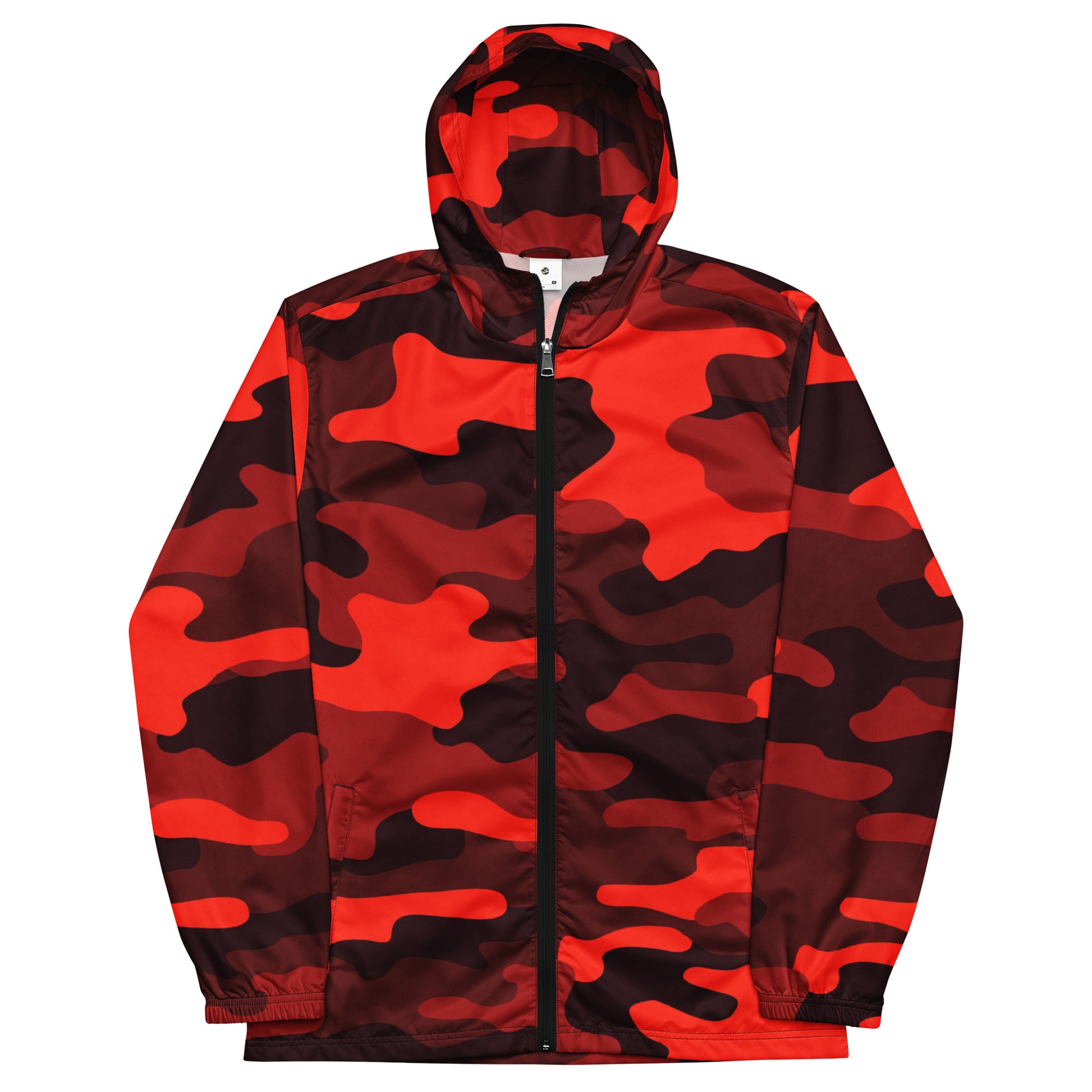 Camo Windbreaker For Men | Scarlet Red & Black