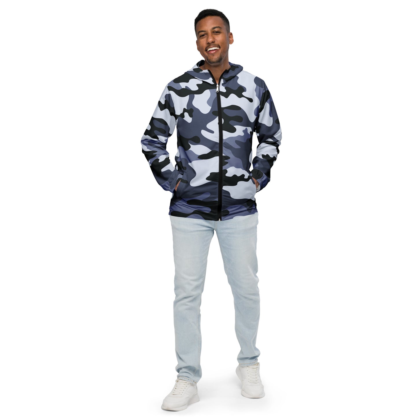 Camo Windbreaker For Men | Light Blue