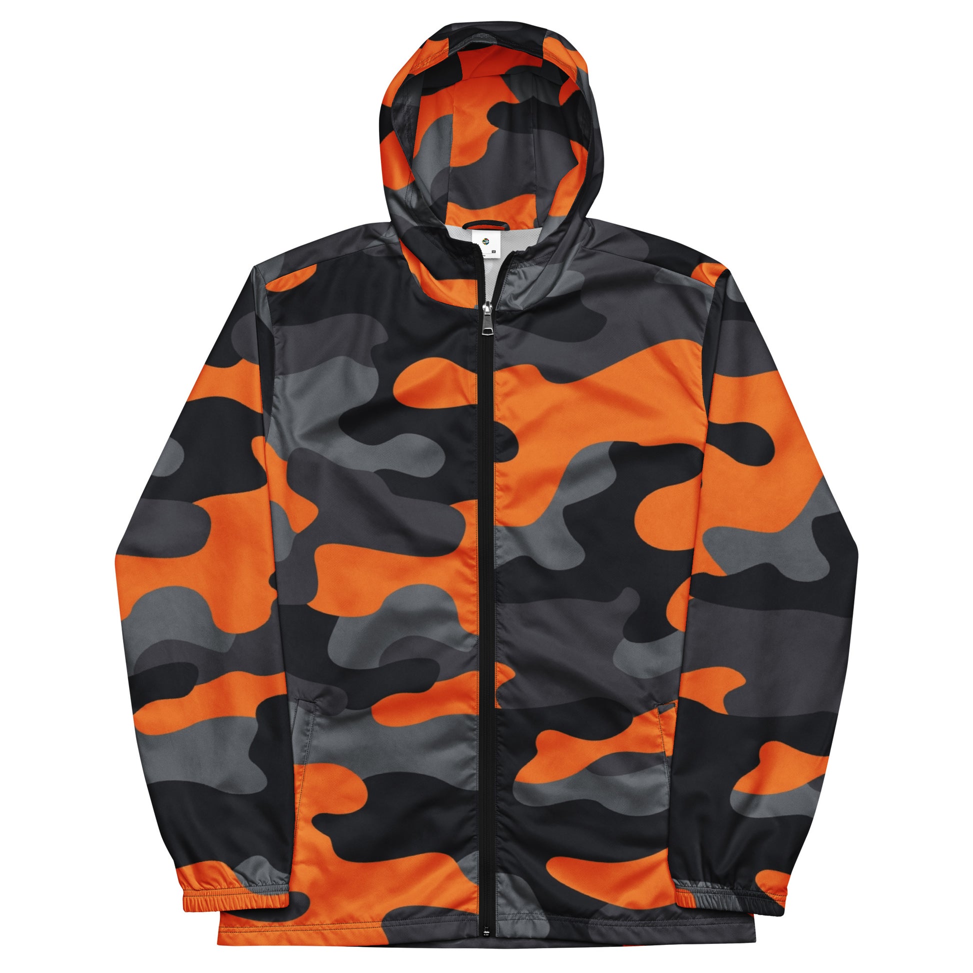 Camo Windbreaker For Men | Orange, Gray & Black