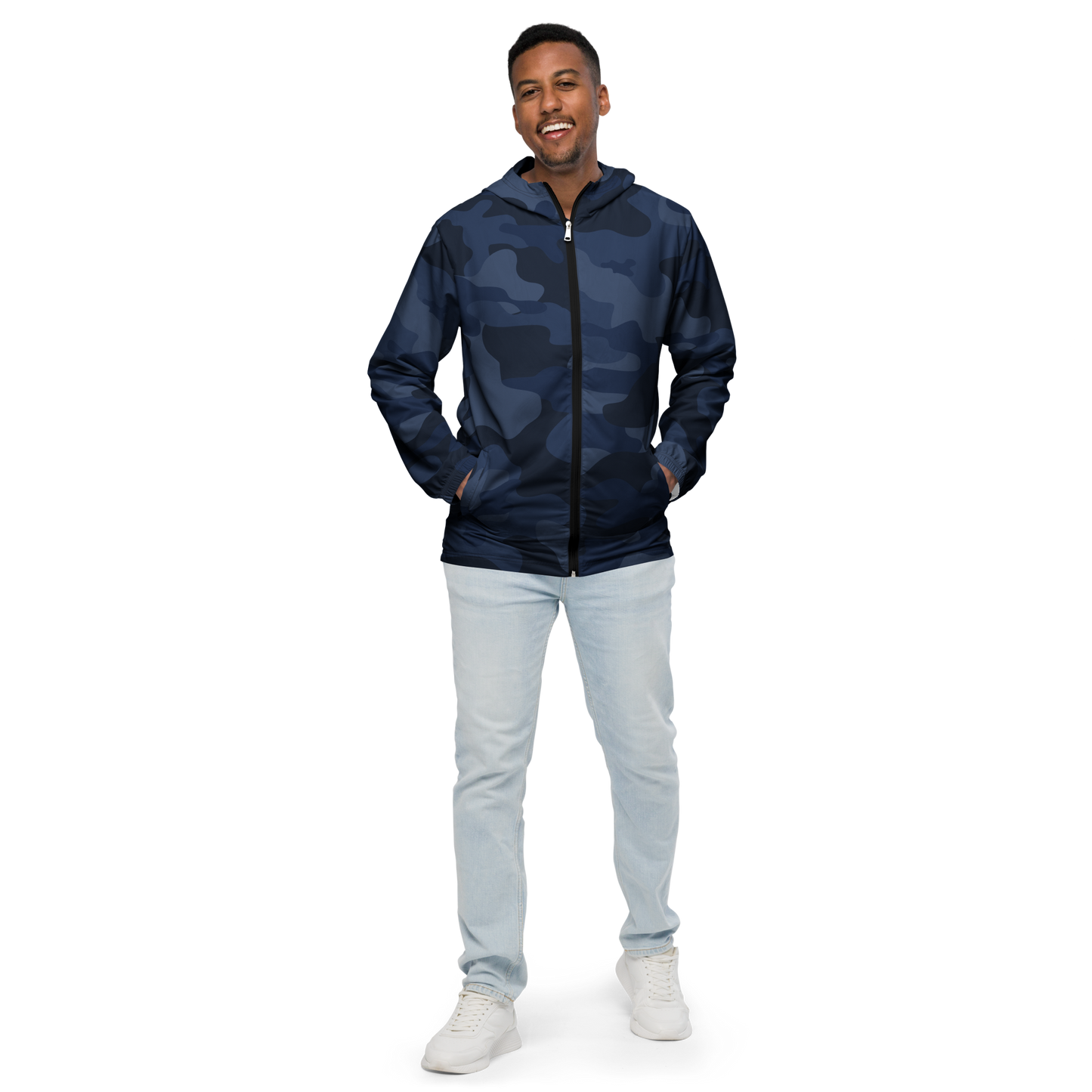 Camo Windbreaker For Men | Deep Blue