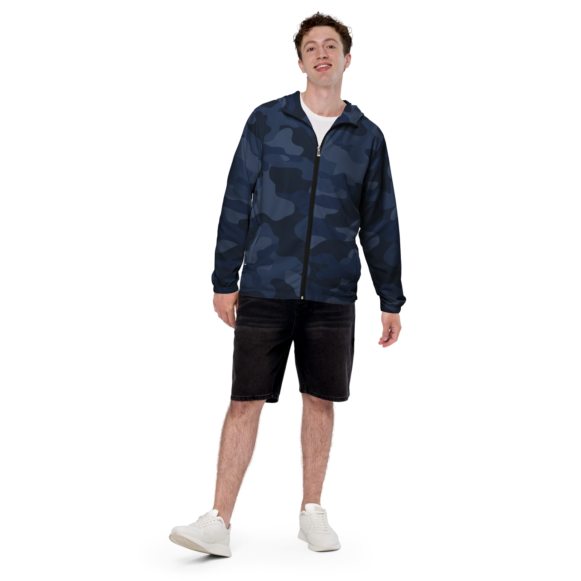 Camo Windbreaker For Men | Deep Blue