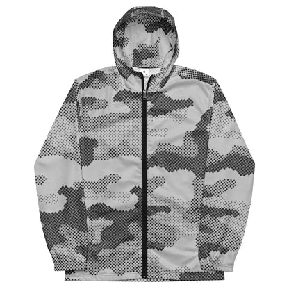 Camo Windbreaker For Men | Black & White Digital Dotted