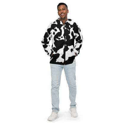 Camo Windbreaker For Men | Black & White Cow Skin