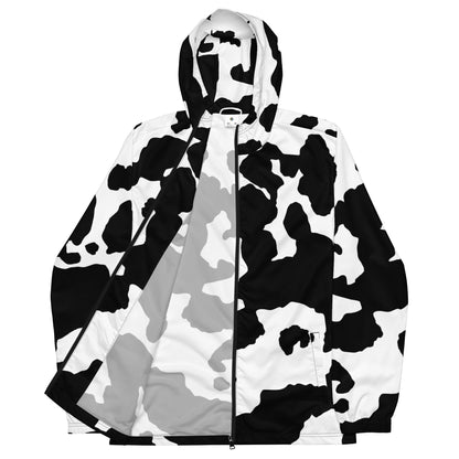 Camo Windbreaker For Men | Black & White Cow Skin