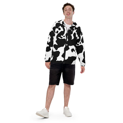 Camo Windbreaker For Men | Black & White Cow Skin