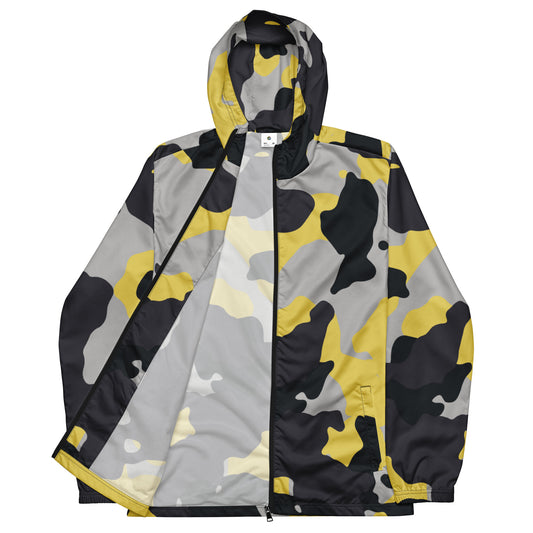 Camo Windbreaker For Men | Yellow, Black & Silver